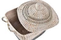 Decoratieve Mand DKD Home Decor Grijs Natuurlijk Boho 45 x 35 x 43 cm - thumbnail