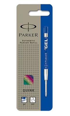 Gelschrijvervulling Parker Quink medium blauw blister à 1 stuk