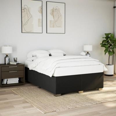 Boxspring met matras stof zwart 160x200 cm