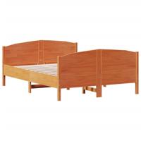 Bedframe zonder matras massief grenenhout wasbruin 120x190 cm - thumbnail