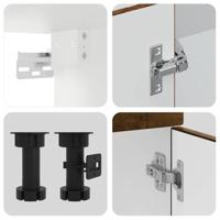 11-delige Keukenkastenset Porto bewerkt hout gerookt eiken - thumbnail