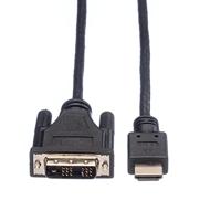 ROLINE Monitorkabel DVI (18+1) - HDMI, M/M, zwart, 3 m - thumbnail