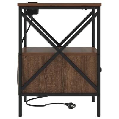 Nachtkastje 2 pcs Bruin Eiken 41,5 x 40,5 x 55 cm Bewerkt hout