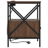 Nachtkastje met lade 2 pcs bruin eikenkleur 41,5 x 40,5 x 55 cm - thumbnail