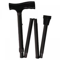 Vitility Wandelstok opvouwbaar zwart - 82-92 cm - thumbnail