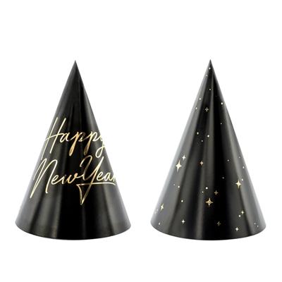 Party Hoedje Happy New Year zwart