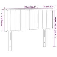 Hoofdbord met randen 83x16x78/88 cm fluweel roze - thumbnail