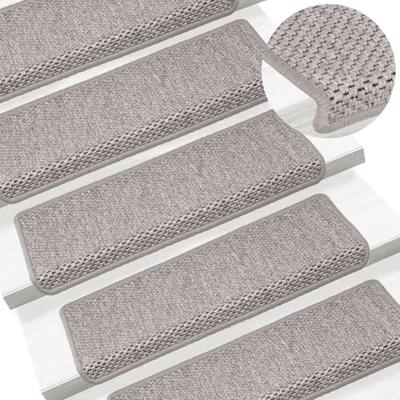 Trapmatten zelfklevend 15 st sisal-look 65x21x4cm zilverkleurig