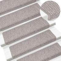 Trapmatten zelfklevend 15 st sisal-look 65x21x4cm zilverkleurig - thumbnail