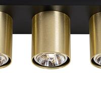 QAZQA Moderne plafondspot zwart met goud 3-lichts - Tubo - thumbnail