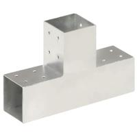 VidaXL Paalverbinding t-vorm 81x81 mm gegalvaniseerd metaal - thumbnail