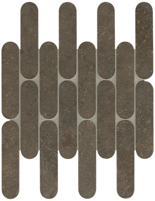 Nobu Cocoa curve mosaico 3,5x14,5 op net van 29x29,5