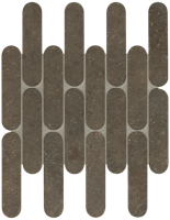 Nobu Cocoa curve mosaico 3,5x14,5 op net van 29x29,5 - thumbnail