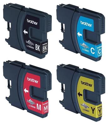 Brother inktcartridge, 260 - 300 pagina's, OEM LC-980VALBP, 4 kleuren Brother inktcartridge, 260 - 300 pagina's, OEM LC-980VALBP, 4 kleuren