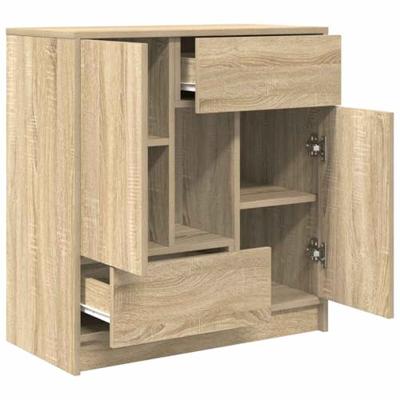 Dressoir met lades deuren 70,5x34x74,5 cm sonoma eikenkleurig