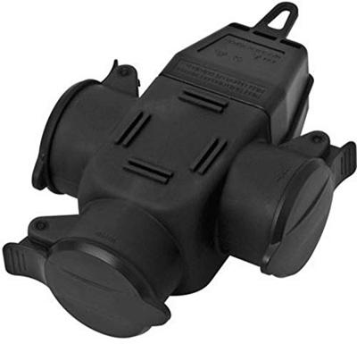 interBär 9007-004.01 3-voudige koppeling Rubber 230 V Zwart IP44 interBär 9007-004.01 3-voudige koppeling Rubber 230 V Zwart IP44