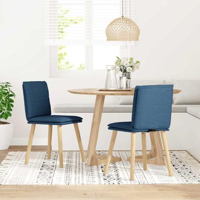 Eetkamerstoelen 4 st stof blauw