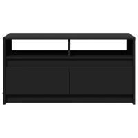 Salontafel met LED-verlichting bewerkt hout zwart - thumbnail