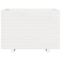 Plantenbak 70x70x49,5 cm massief grenenhout wit - thumbnail