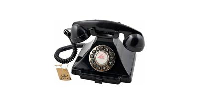 GPO Carrington Classic Retro Push-Button Phone - Pull-Out Tray, Traditional Bell Ring Tone - Black