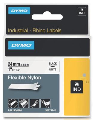 Etiketten DYMO IND RHINO 1734524 Tapekleur: Wit Tekstkleur:Zwart 24 mm 3.5 m Etiketten DYMO IND RHINO 1734524 Tapekleur: Wit Tekstkleur:Zwart 24 mm 3.5 m