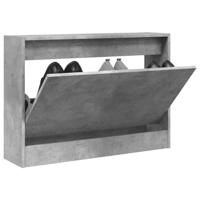 VidaXL Schoenenkast 80x21x57 cm bewerkt hout betongrijs - thumbnail