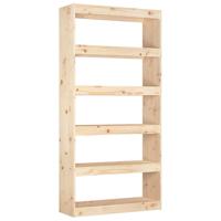 Boekenkast/kamerscherm 80x30x167,4 cm massief grenenhout - thumbnail