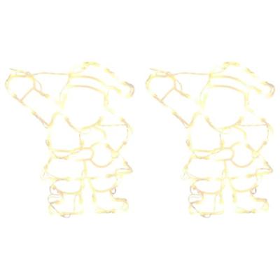 VidaXL Kerstverlichting silhouet van de kerstman2 st 35 leds warm wit