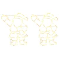 VidaXL Kerstverlichting silhouet van de kerstman2 st 35 leds warm wit - thumbnail