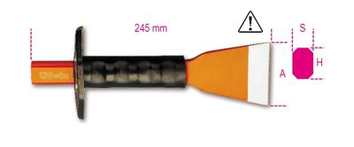 Beta Extra brede voegbeitels met handbescherming 1702N/PM 70 - 017020107