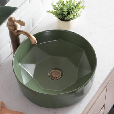 Waskom Opbouw Rond Boss & Wessing Evita 40x14,5 cm Mat Groen Aqua Splash