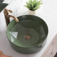 Waskom Opbouw Rond Boss & Wessing Evita 40x14,5 cm Mat Groen Aqua Splash - thumbnail