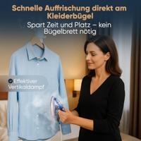 ProfiCare PC-DB 3125 Stoomstrijkijzer Keramische zoolplaat 800 W Blauw, Roze - thumbnail