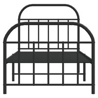 Bedframe met hoofd- en voeteneinde metaal zwart 80x200 cm - thumbnail