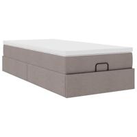 Ottoman bed met matras 90x200cm stof taupe - thumbnail