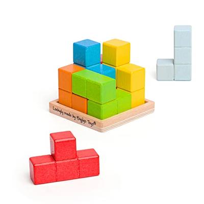 Bigjigs houten lock-a-cube kubuspuzzel Bigjigs houten lock-a-cube kubuspuzzel