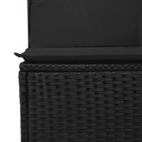 6-delige Loungeset met kussens poly rattan zwart - thumbnail