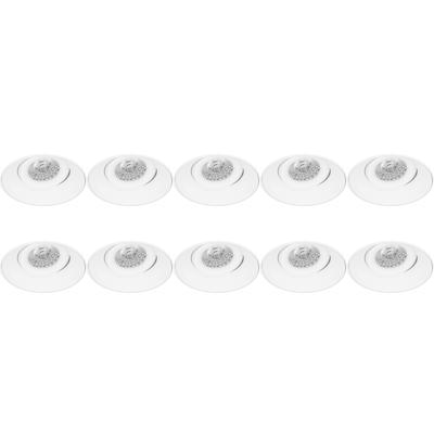 Trimless Aluminium Inbouwspot 10-Pack - Kantelbaar Ø150mm - Wit
