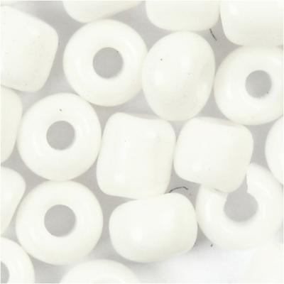 Creativ Company Rocailles, d 3 mm, afm 8/0, gatgrootte 0,6-1,0 mm, wit, 25 gr/ 1 doos Creativ Company Rocailles, d 3 mm, afm 8/0, gatgrootte 0,6-1,0 mm, wit, 25 gr/ 1 doos