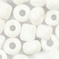 Creativ Company Rocailles, d 3 mm, afm 8/0, gatgrootte 0,6-1,0 mm, wit, 25 gr/ 1 doos - thumbnail