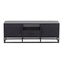 Giga Meubel - Tv Meubel Zwart Visgraat - Mangohout - 140cm - Kast Isa - thumbnail