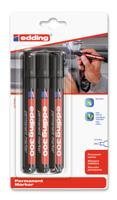 Viltstift edding 300 rond 1.5-3mm zwart blister à 3 stuks - thumbnail