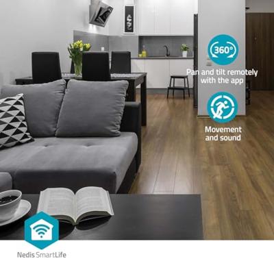 Nedis WIFICI21CGY Smartlife Camera Voor Binnen Wi-fi Full Hd 1080p Kiep En Kantel Cloud Opslag (optioneel) / Microsd (niet Inbegrepen) Nachtzicht Android™ / Ios Donkergrijs / Wit