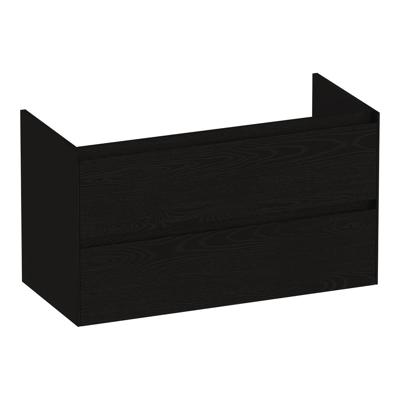 Brauer Inspire - Onderkast - 100 cm - met 2 Softclose Lades Greeploos en 1 Sifon Uitsparing - Timber Black