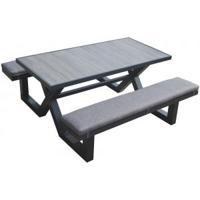 Aluminium picknicktafel 160cm antraciet - thumbnail