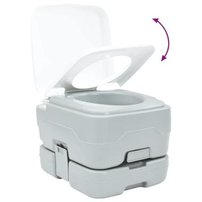 VidaXL Camping toilet grijs en wit 41,5 x 36,5 x 30 cm polyetheen