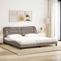 Bed met matras stof taupe 200x200 cm - thumbnail
