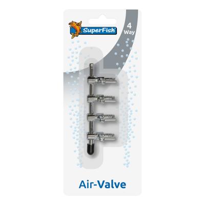 Rvs Luchtkraan 4 Weg Blister aquaria Superfish - Superfish