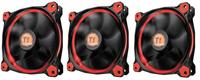Thermaltake Riing 12 High Static Pressure LED Radiator Fan (set van 3) Rood, 120mm - thumbnail