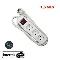 3-voudige Stekkerdoos met Schakelaar EDM 41009 Schuko (1,5 m) - thumbnail